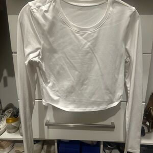 ALO Yoga White Long Sleeve Crop Top